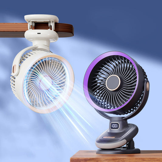 Portable Rechargeable Clip-On Automatic Oscillating Fan